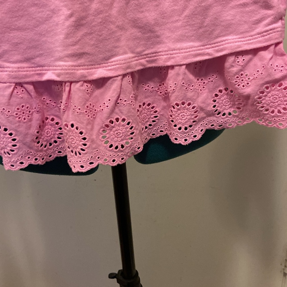 Kids OSHKOSH B’Gosh French Pink Top long sleeve w/Eyelet lace around Bottom 14 - Picture 4 of 7